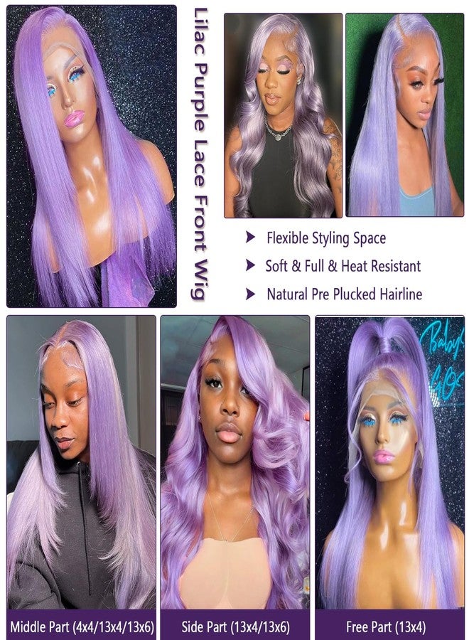 أوبيتا شعر مستعار أمامي من الدانتيل بلون بنفسجي فاتح، شعر بشري طبيعي، شعر مستعار أمامي من الدانتيل 13x6 بدون غراء، شعر بشري طبيعي، شعر مستعار ملون بنفسجي، كثافة 180%، شعر مستعار أمامي من الدانتيل شفاف عالي الدقة بلون الخزامى للنساء - Image 5