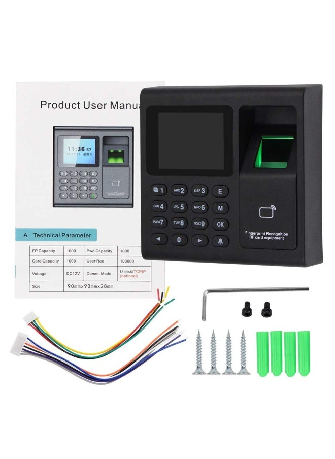 LIBO Smart Home - LIBO Intelligent Biometric Fingerprint Time Attendance Machine Time Clock Recorder Employee Check-in Device Access Control Keypad with RFID Key fobs - Image 1