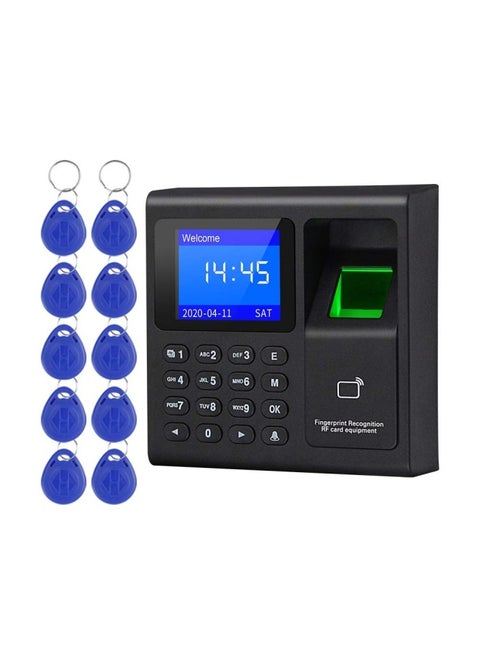 LIBO Intelligent Biometric Fingerprint Time Attendance Machine Time Clock Recorder Employee Check-in Device Access Control Keypad with RFID Key fobs