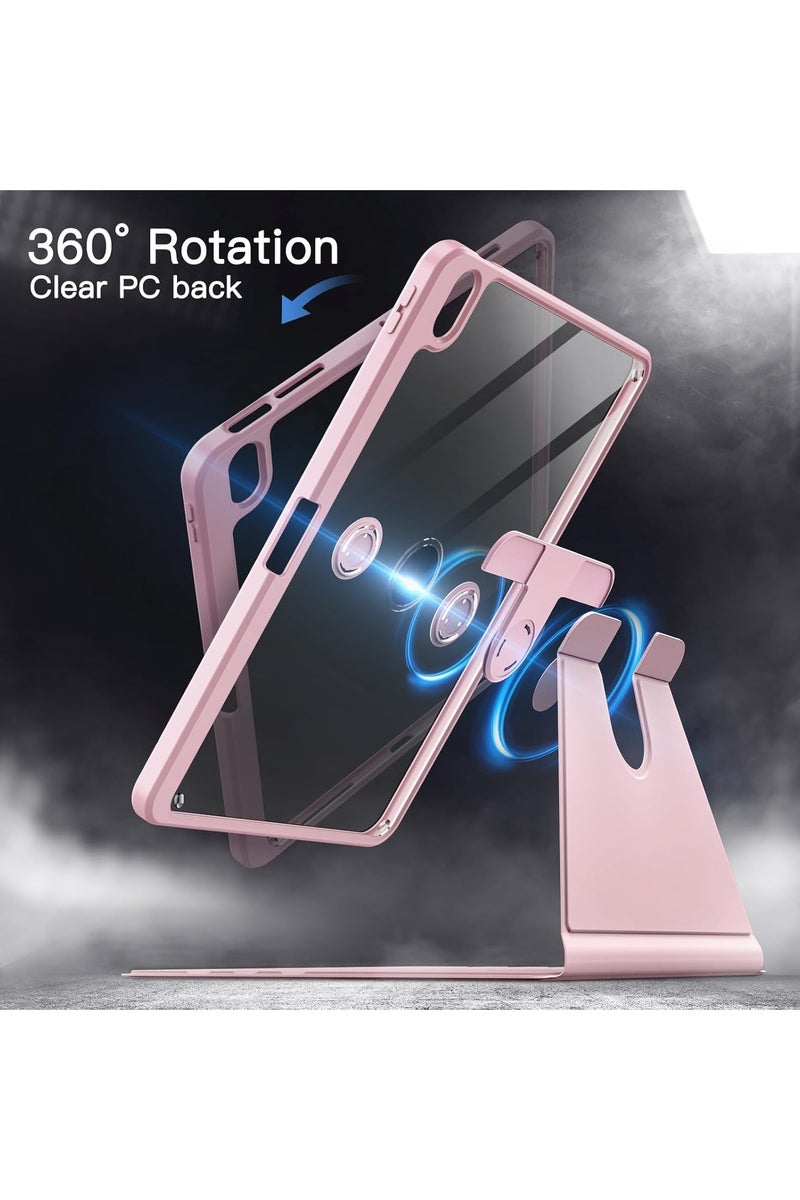 LEDIN Rotating Case for iPad (A16) 11 Generation 11 inch (2025) with Pencil Holder,360 Degree Rotation Protective Stand Slim Cover Clear Back, Auto Wake/Sleep (iPad A16) - Image 3
