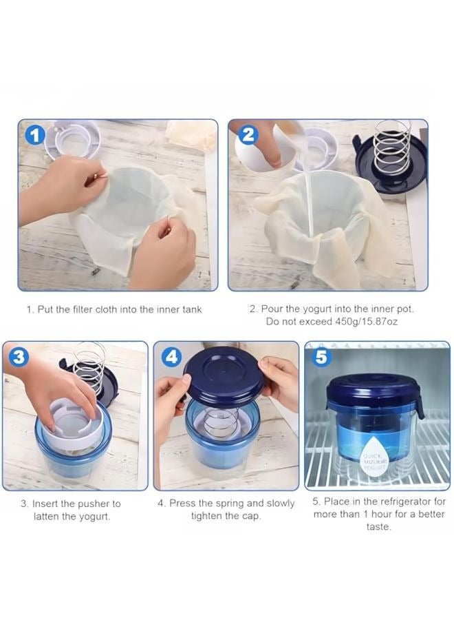 HOMESTAR Dry Yogurt Maker Strainer Greek Yogurt Strainer with Ultra Fine Stainless Steel Filter Reusable Yogurt Filter for Homemade Greek Yogurt Concentrated Yogurt Making and Dry Yogurt Preparation - Image 5