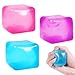 FauKait 3pack Stress Cube Squishy Stress Balls for Adults Kids Fidget Toy for Your Best Mellow and Chill Ice CubesSquare Shape with Filling in Pink Purple Blue 3pcs Cube - Image 2