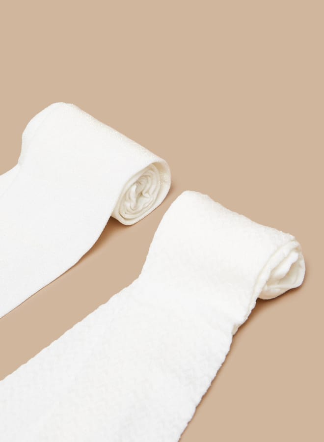 Barefeet Textured School Tights - Set Of 2 - Image 3