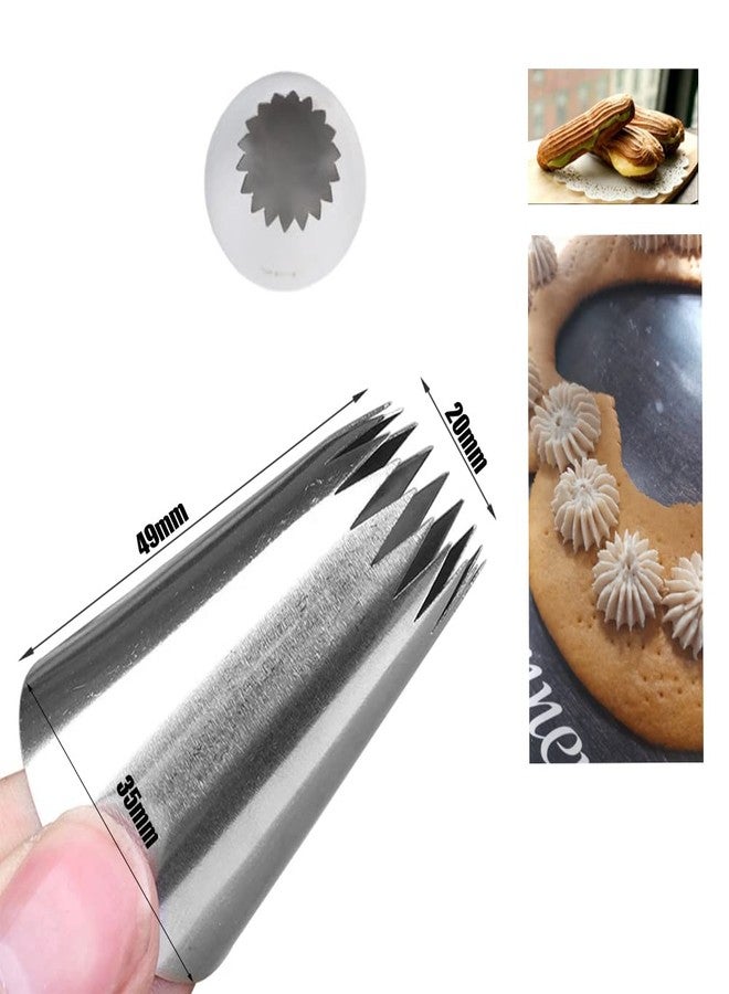 Bmaacye Large Piping Tips for Cake Decorating,Extra Large Icing Tips with Cake Icer Tip,Churro Piping Tip & Closed Star Pastry Tip,Seamless - Image 3