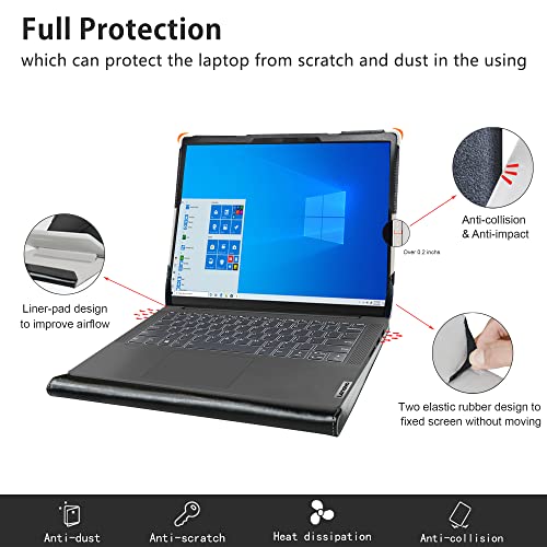 Alapmk Protective Case for Lenovo ThinkPad X1 Carbon 11th Gen/10th Gen/Gen 9 & ThinkPad X1 Yoga Gen 6/7th Gen/8th Gen &IdeaPad Flex 5 14IRU8/IdeaPad Pro 5i Gen 8 14",Black - Image 4