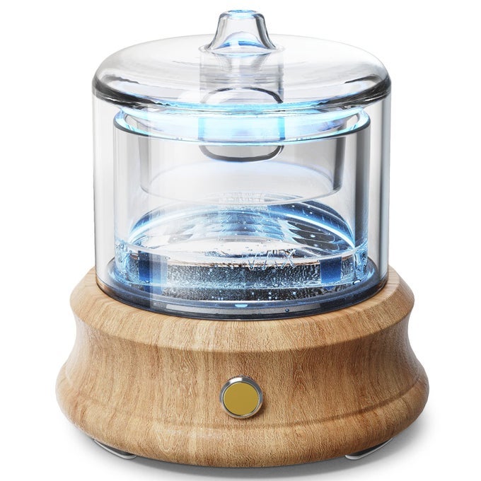 GLASS ESSENTIAL OIL DIFFUSER 80ML SMALL GLASS RESERVOIR NATURAL WOOD BASE ULTRASONIC COOL MIST AROMA DIFFUSERS WITH USBCORD AUTOOFF 7 COLOR LIGHT FOR HOME OFFICE BEDROOM