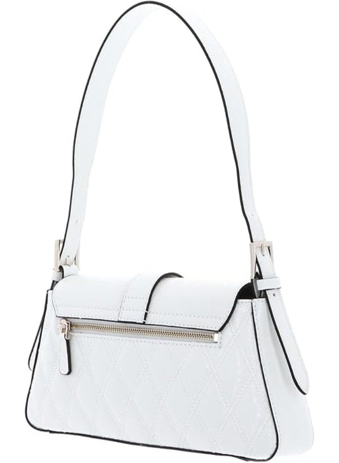 جس حقيبة كتف GUESS Adi بتصميم مبطّن وشعار G – أبيض مع إكسسوارات ذهبية - Image 2