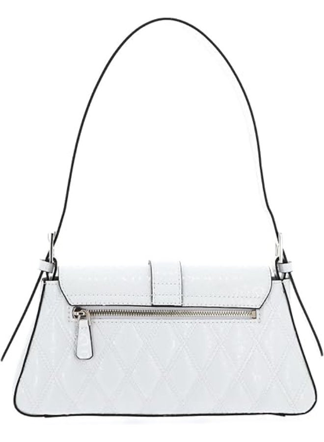 جس حقيبة كتف GUESS Adi بتصميم مبطّن وشعار G – أبيض مع إكسسوارات ذهبية - Image 3