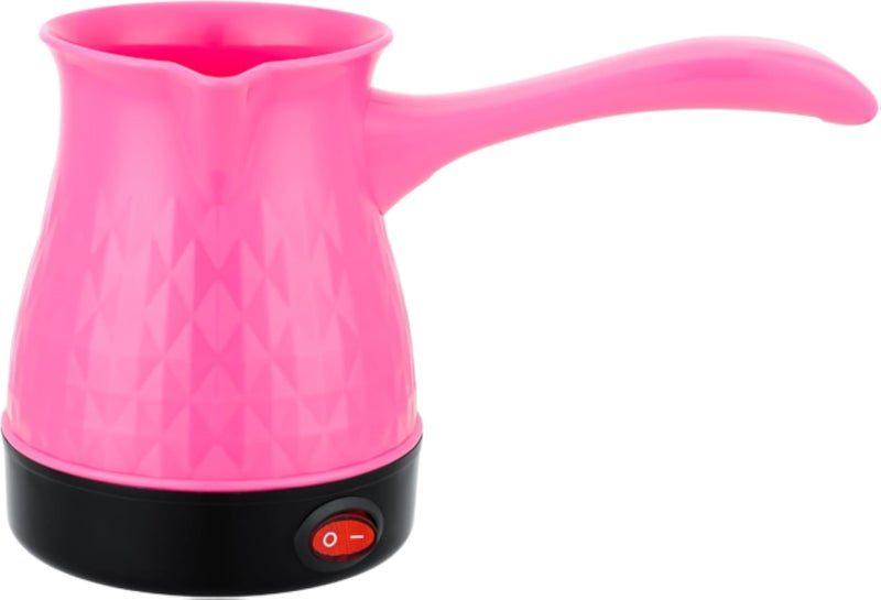 Electric Turkish Coffee Pot, 350W, 5 Cups Capacity, 0.5L Tank, Plastic Body, 75cm Cable, with Switch (Pink)