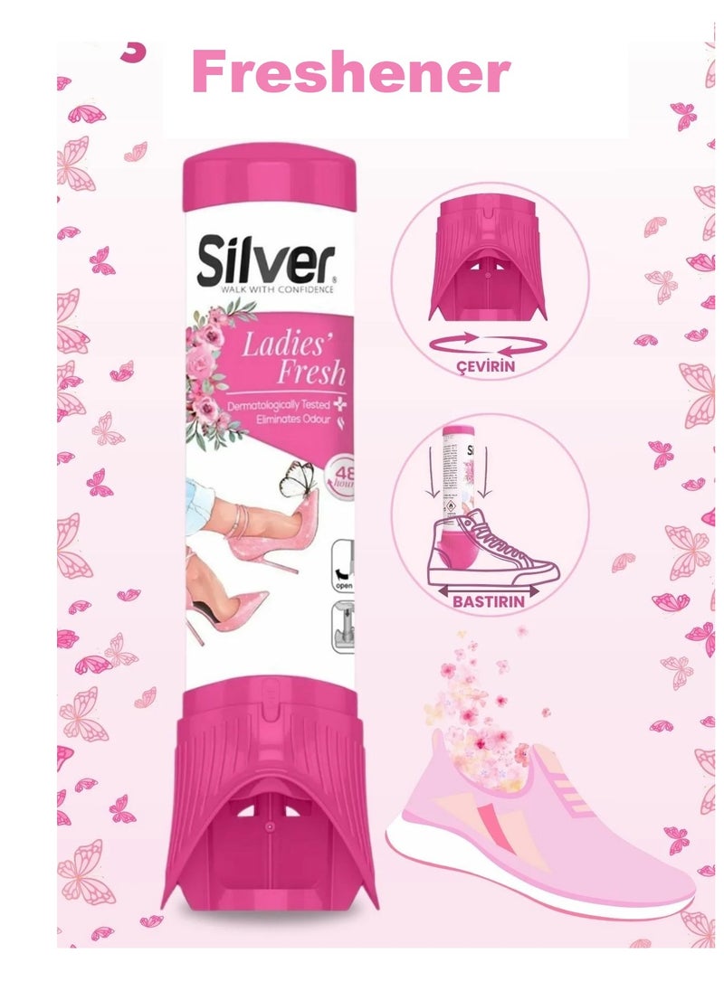 Silver - Shoe Deodorizer Spray - Freshens and Neutralizes Odor From Woman Shoes,100ml - Image 1