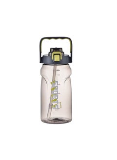 Generic Large Capacity Food Grade Plastic Water Cup Men's Summer Outdoor Fitness Water Kettle With Scale Portable Space Cup Ton Bucket-Color:Gray-Capacity:1800ML  - Image 1
