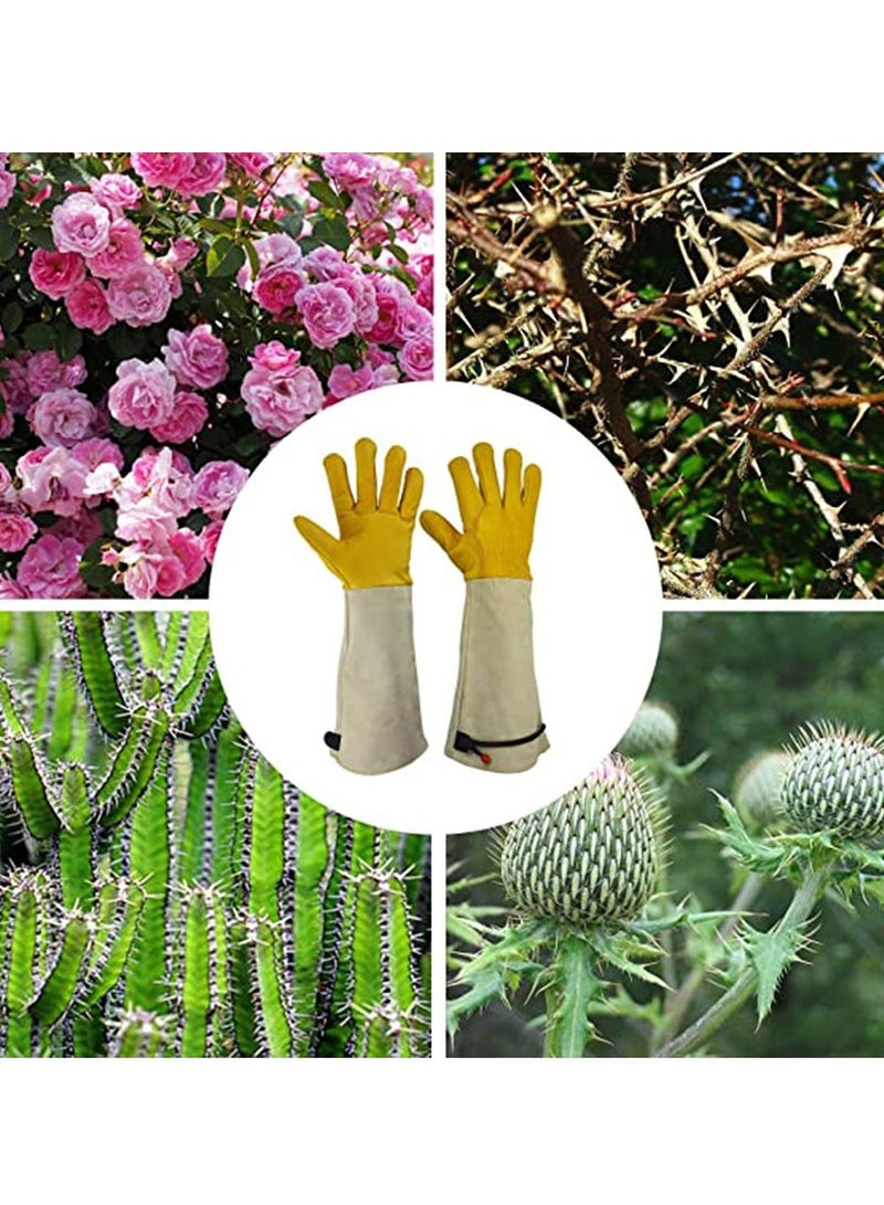 SYOSI Cactus Gloves Thorn Proof Gardening for Rose Pruning Cacti Handling Leather Garden Work  - Image 4