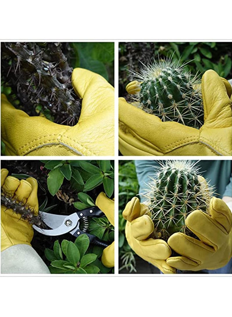 SYOSI Cactus Gloves Thorn Proof Gardening for Rose Pruning Cacti Handling Leather Garden Work  - Image 2