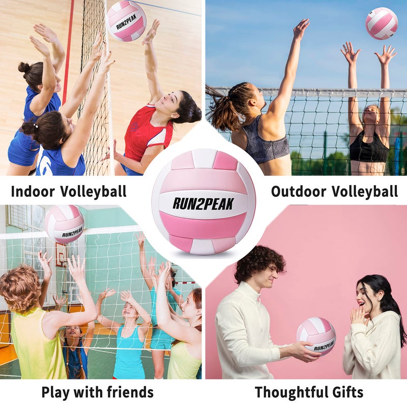 Soft Pink Volleyball Ball Gifts for Teen Girls Kids Youth Team Beginners Durable Volleyballs for Outdoor Indoor Beach Pool Water Play Official Size 5 Training Practice Volley Ball - Image 4