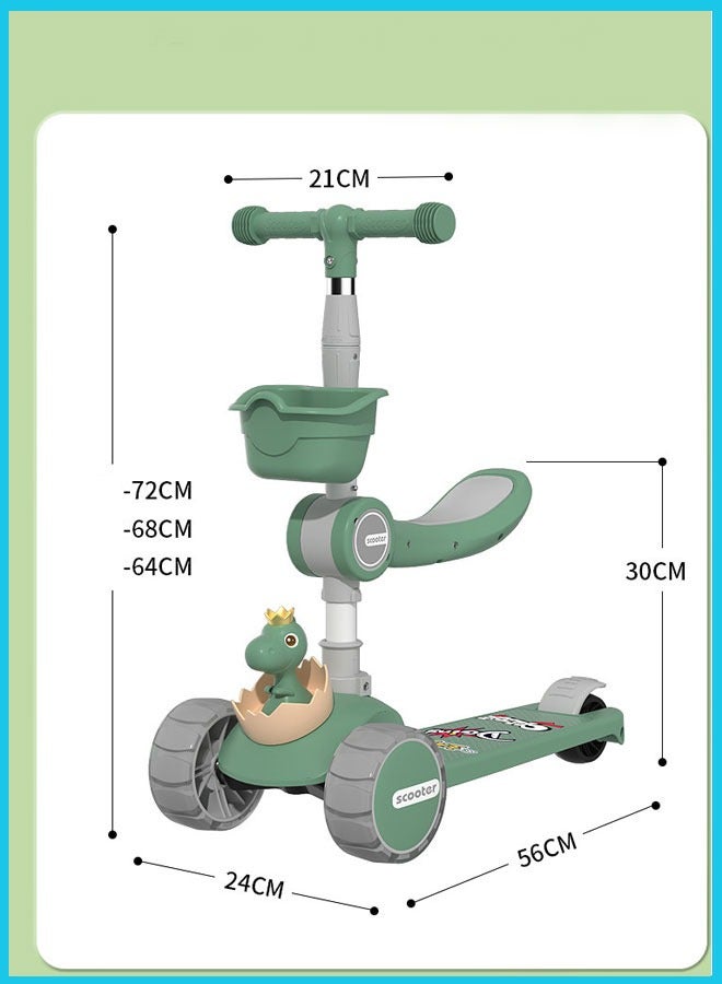 Berma Baby 3-Wheeled Scooter for Kids - Wheel LED Lights, Adjustable Lean-to-Steer Handlebar, and Foldable Seat - Sit or Stand Ride with Brake for Boys and Girls Ages 1-14 Years Old  - Image 2