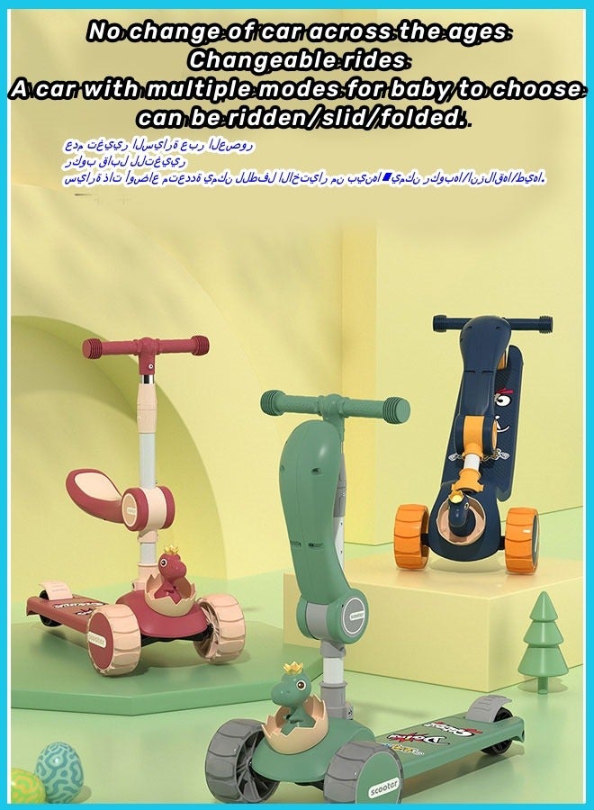 Berma Baby 3-Wheeled Scooter for Kids - Wheel LED Lights, Adjustable Lean-to-Steer Handlebar, and Foldable Seat - Sit or Stand Ride with Brake for Boys and Girls Ages 1-14 Years Old  - Image 3
