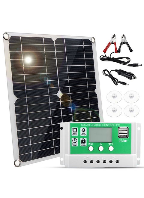 20 Watt 12 Volt Solar Panel Kit Monocrystalline Solar Panel + 30A PWM Charge Controller + Battery Clips 22% High-Efficiency for RV Boats Trailer Off-Grid System