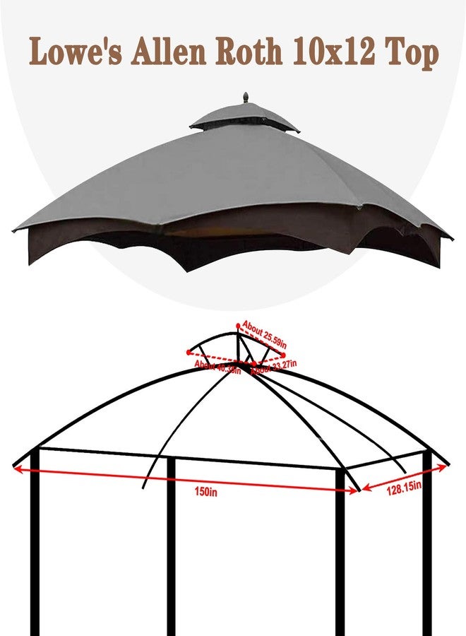 SCOCANOPY Grey Replacement Top for Lowe's Allen Roth 10X12 Gazebo Model #GF-12S004B-1 - Image 3