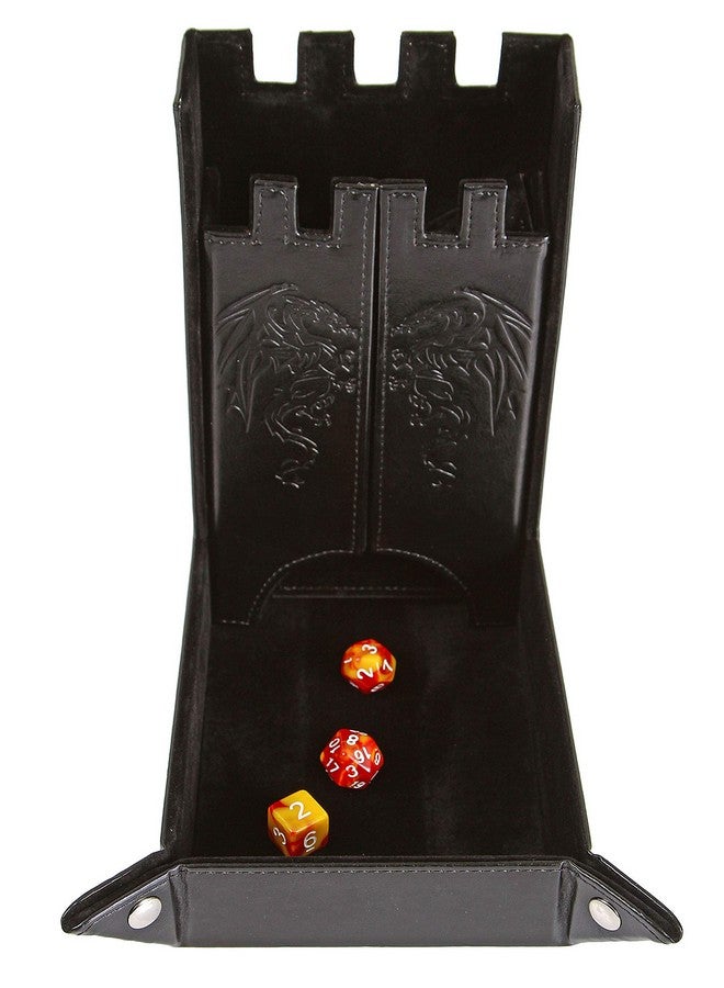 Forged Dice Co. Draco Castle Foldable Dice Tray And Dice Tower Foldable Dnd Dice Tray And Dice Rolling Tray Tower Perfect For Dungeons And Dragons Rpg And Tabletop Gaming Black - Image 3