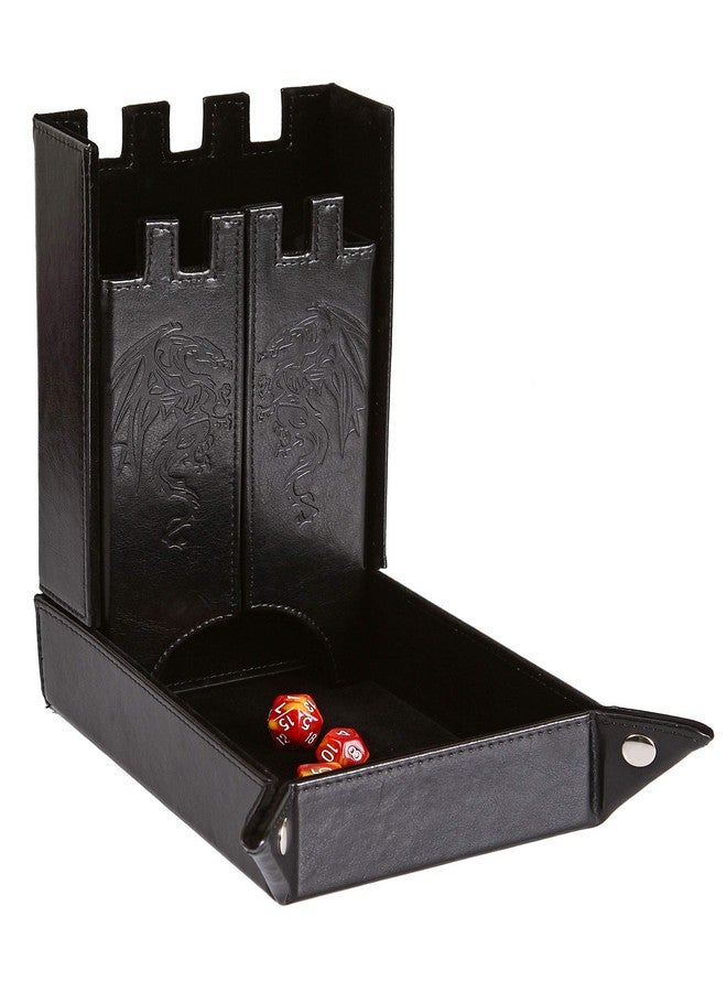 Forged Dice Co. Draco Castle Foldable Dice Tray And Dice Tower Foldable Dnd Dice Tray And Dice Rolling Tray Tower Perfect For Dungeons And Dragons Rpg And Tabletop Gaming Black - Image 2
