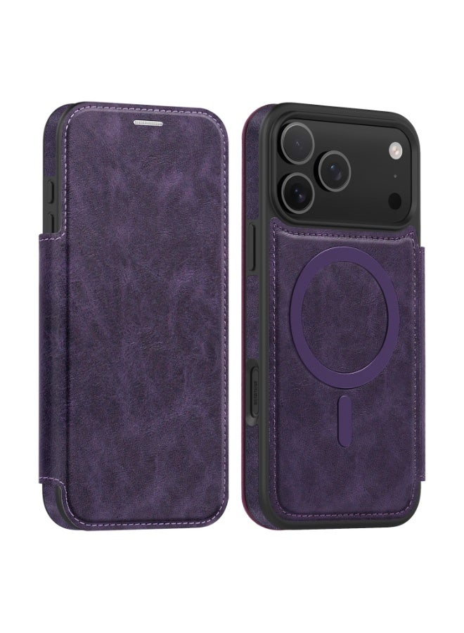 Magnetic Flip Leather Wallet Case for iPhone 17 Pro Max / 17 Pro with RFID Blocking Card Slot, Full Coverage Shockproof Cover - Image 4