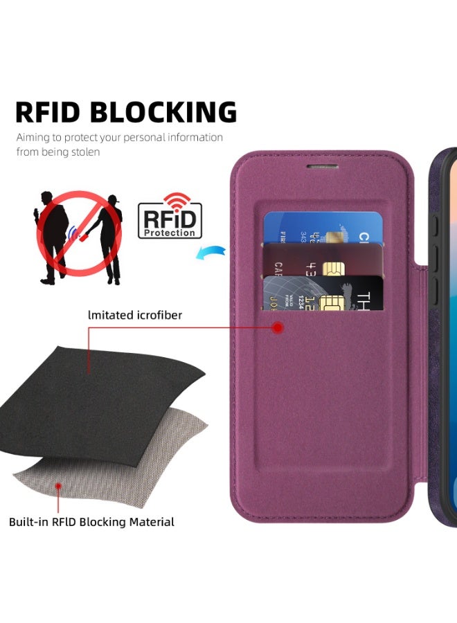 Magnetic Flip Leather Wallet Case for iPhone 17 Pro Max / 17 Pro with RFID Blocking Card Slot, Full Coverage Shockproof Cover - Image 5