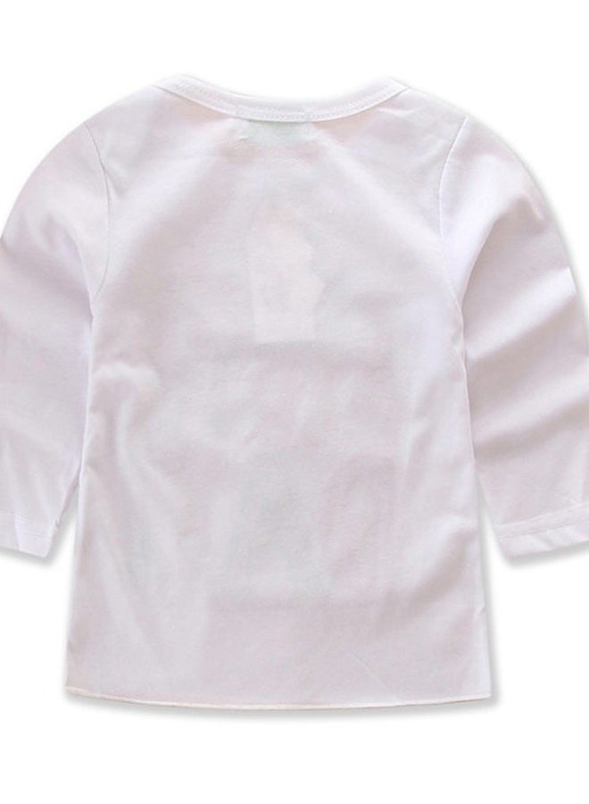 SAYOO Girls'It's My Birthday Print Shirt Tutu Skirt Dress Outfit Set, White Long Sleeve, 4-5 Years - Image 5