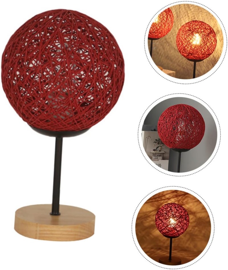VOSAREA Rattan Table Light Decorative Bedside Lamp for Bedroom Elegant Atmosphere Night Light Durable Home Desk Lamp Stylish Wedding and Living Room Accent - Image 4