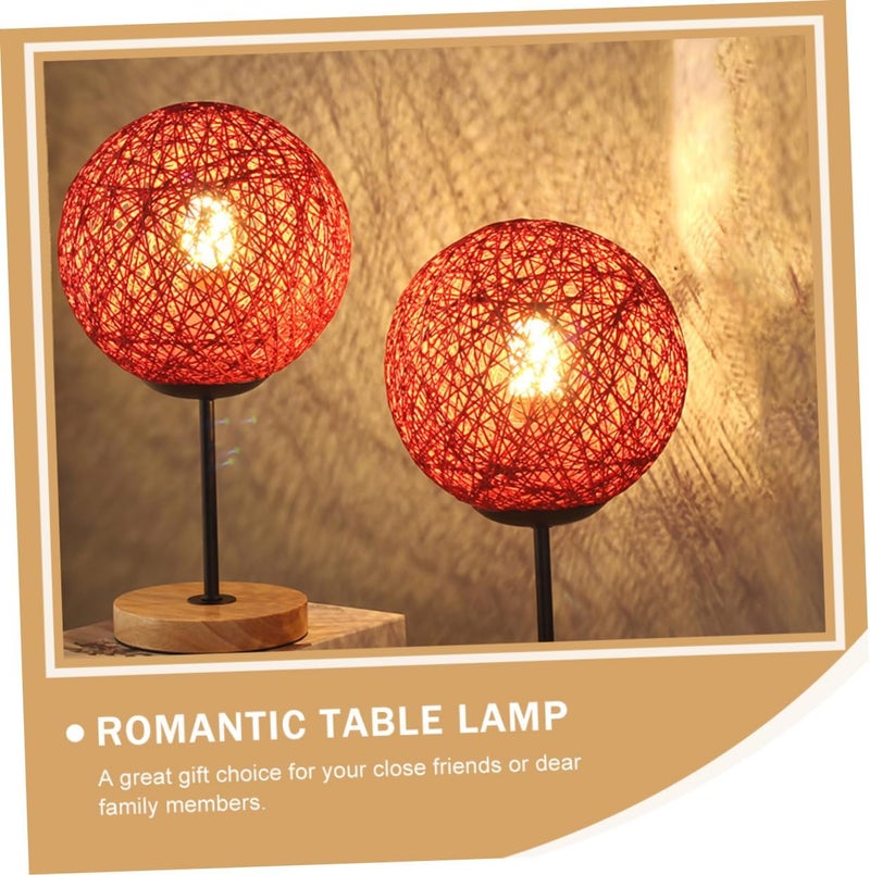 VOSAREA Rattan Table Light Decorative Bedside Lamp for Bedroom Elegant Atmosphere Night Light Durable Home Desk Lamp Stylish Wedding and Living Room Accent - Image 2