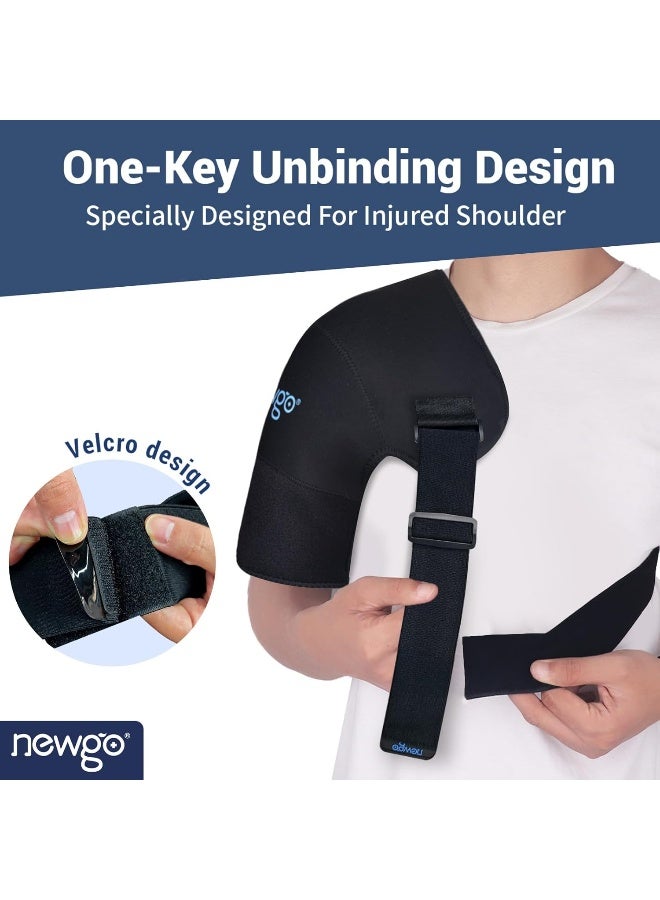NEWGO حزمة ثلج NEWGO للكتف قابلة لإعادة الاستخدام كم compress ساخن وبارد لإصابات الكفة المدورة، المفاصل المخلعة، التهاب الجراب، التهاب الأوتار، التورم، الكتف المتجمد، الكتف الأيسر أو الأيمن - Image 5