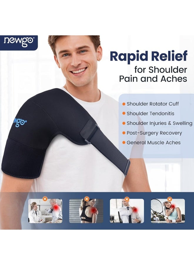 NEWGO حزمة ثلج NEWGO للكتف قابلة لإعادة الاستخدام كم compress ساخن وبارد لإصابات الكفة المدورة، المفاصل المخلعة، التهاب الجراب، التهاب الأوتار، التورم، الكتف المتجمد، الكتف الأيسر أو الأيمن - Image 2