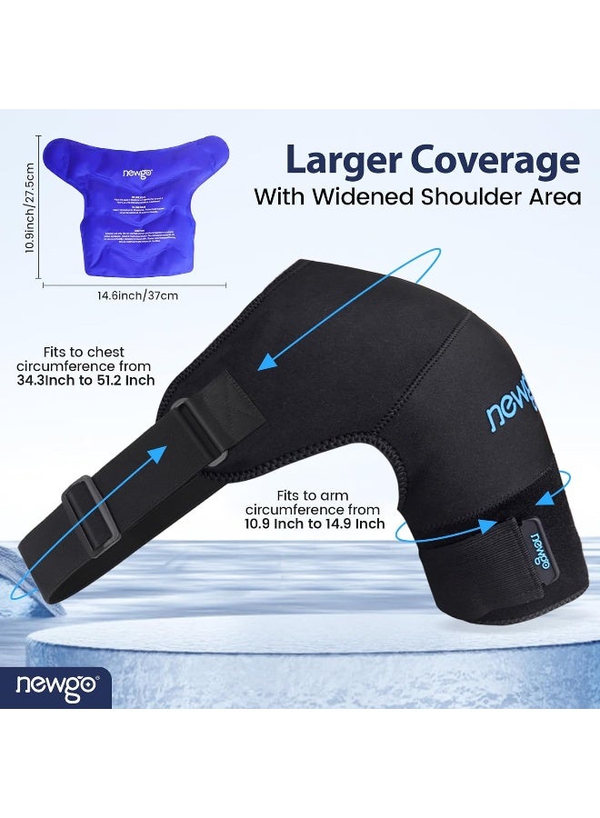 NEWGO حزمة ثلج NEWGO للكتف قابلة لإعادة الاستخدام كم compress ساخن وبارد لإصابات الكفة المدورة، المفاصل المخلعة، التهاب الجراب، التهاب الأوتار، التورم، الكتف المتجمد، الكتف الأيسر أو الأيمن - Image 3
