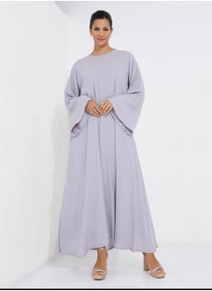 French grey dress with wide sleeves