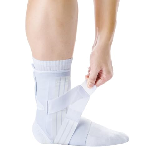 Zamst A1 White Ankle Brace for Sports - Breathable Sports Ankle Support for Men and Women with Adjustable Three Way Straps for Moderate Lateral Ankle Sprain - Right, Large - Image 3