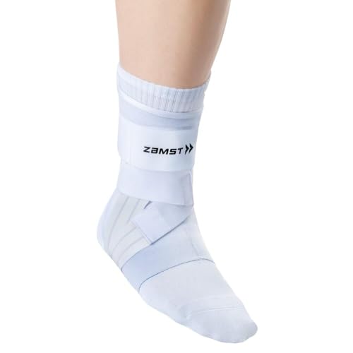 Zamst A1 White Ankle Brace for Sports - Breathable Sports Ankle Support for Men and Women with Adjustable Three Way Straps for Moderate Lateral Ankle Sprain - Right, Large - Image 1