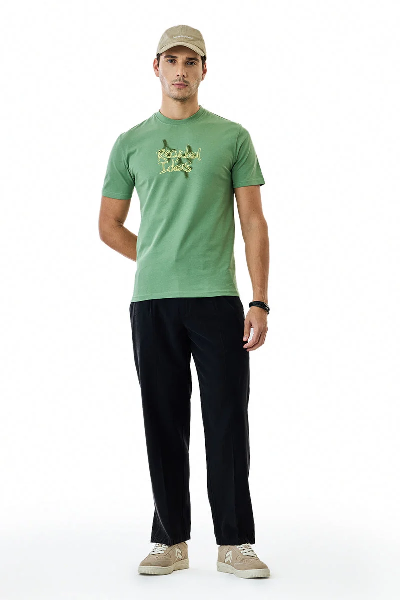 Snitch Black Black Relaxed Fit Trousers for Men | Best Price UAE