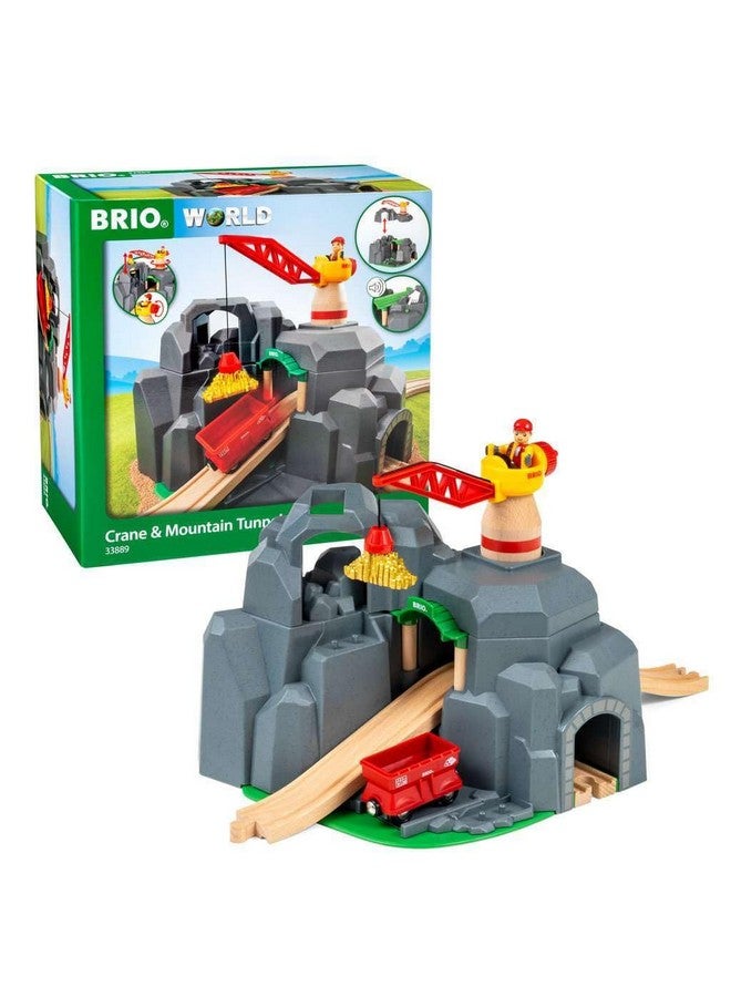 Brio BRIO World - 33889 Crane & Mountain Tunnel | 7 Piece Toy Train Accessory for Kids | Interactive Play | FSC Certified Wood | Perfect for Ages 3 and Up  - Image 3