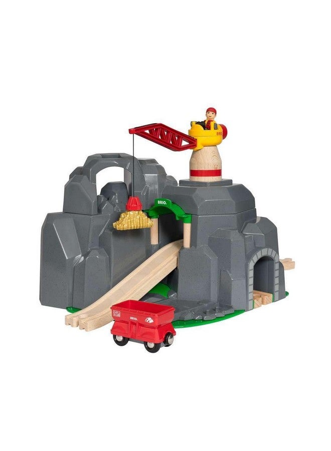 Brio BRIO World - 33889 Crane & Mountain Tunnel | 7 Piece Toy Train Accessory for Kids | Interactive Play | FSC Certified Wood | Perfect for Ages 3 and Up  - Image 4