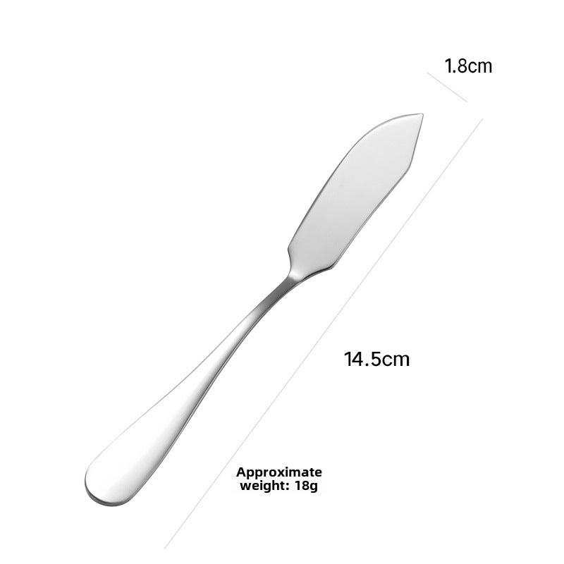 Cross-Border 304 Stainless Steel Butter Knife Butter Knife Grease Knife Spread Jam Bread Cheese Knife Western Dessert Knife(410 butter knife natural color) - Image 1