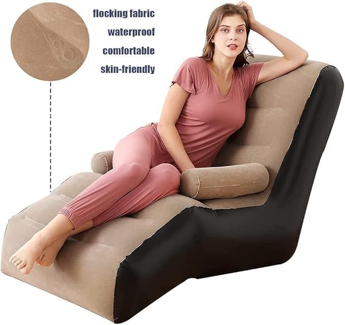 Niralasa Niralasa Inflatable Lazy Sofa Chair with Household air Pump Foldable Lounge Chair with Armrests for Living Room Bedroom OfficeTravel Camping - Image 5