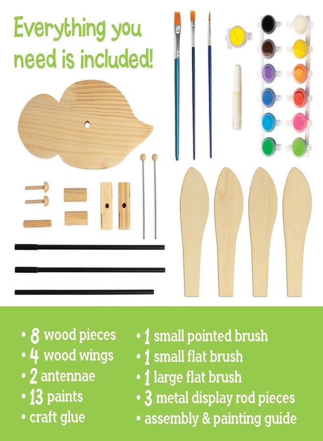 MindWare Make Your Own Bumble Bee Wind Spinner Wood Craft Kit - Build & Decorate for Ages 8 & Up - Image 3