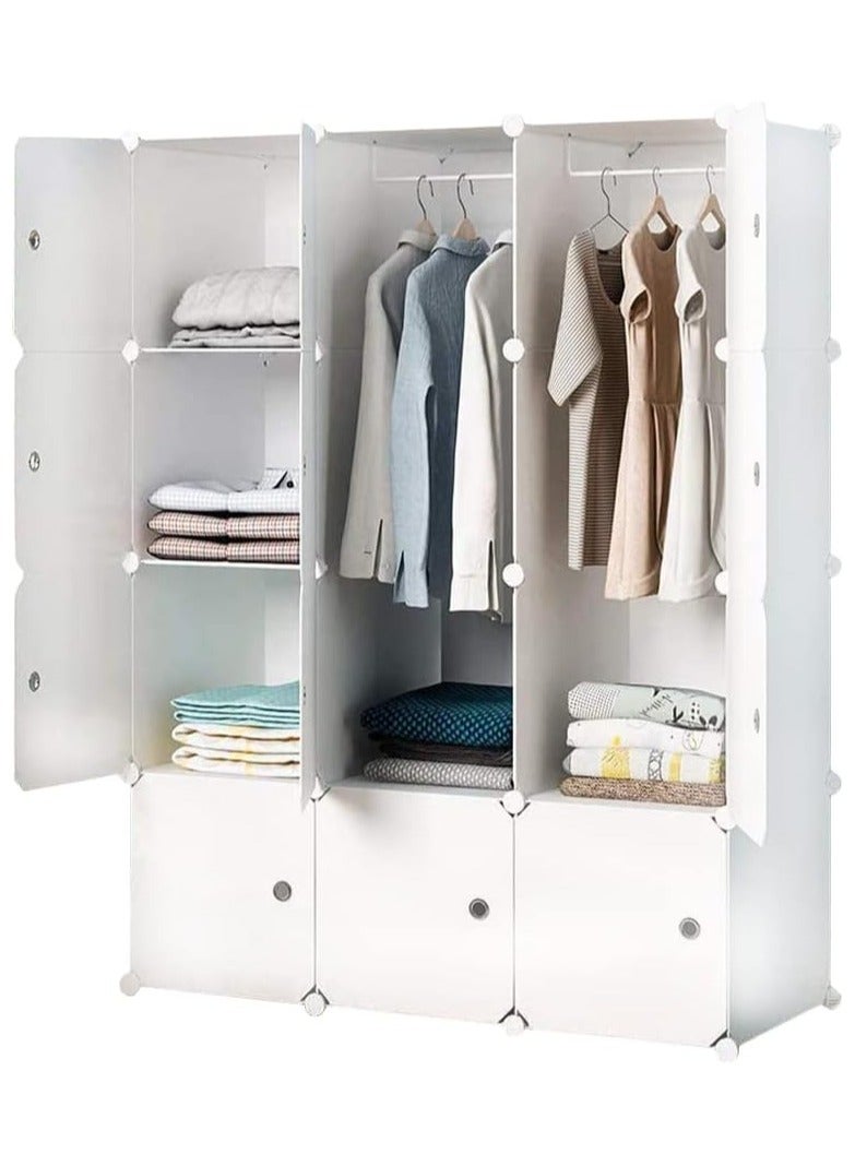 DubaiGallery Portable Closet Storage Rack Environmentally Friendly Resin Material, DIY Assembly. Modular Bookcase, Bedroom, Storage Rack with Door - Image 2
