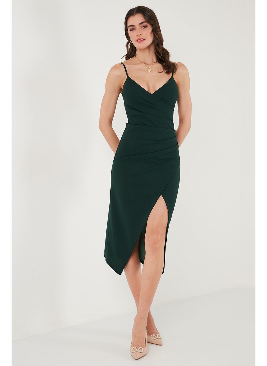 Slim Fit V Neck Drape Detailed Slit Midi Length Dress Women's Dress 6789961 - pzsku/Z29998E78FBA523D44D2DZ/45/_/1741257152/cd8a39c5-272b-4924-8120-145e2844aef1