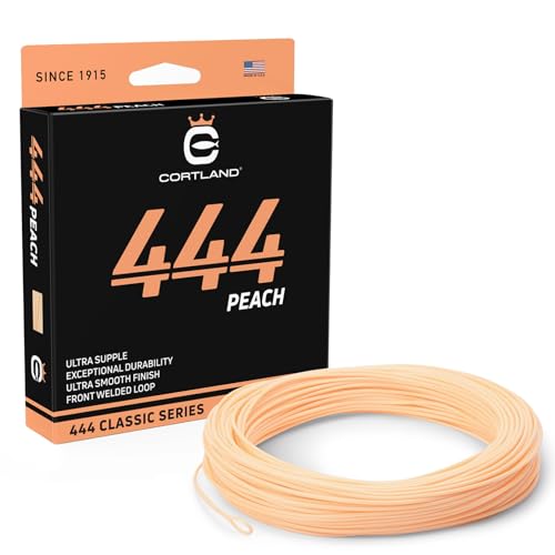 CORTLAND 444 Peach Fly Fishing Line with Front Welded Loop - 90 FT Durable Easy Casting Ultra Supple High Floating Classic Series Fly Rod Line for Freshwater, WF7F / Pack of 1 - Image 1