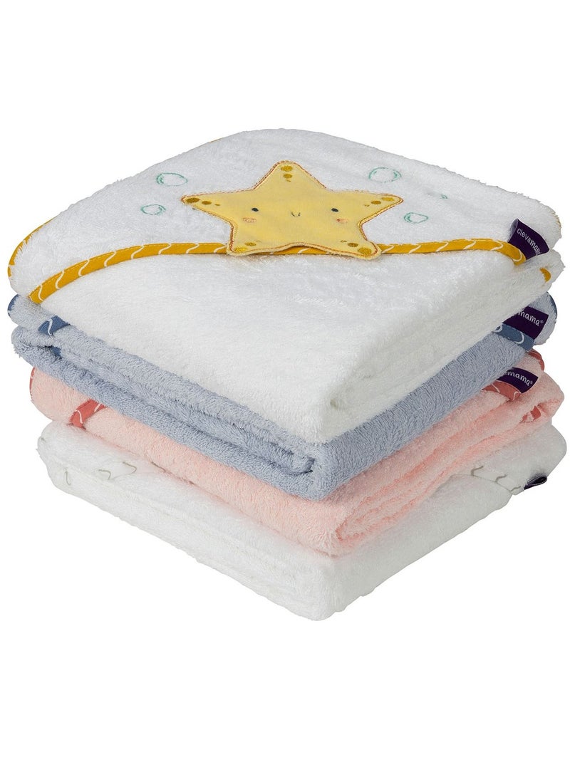 كليفاماما منشفة استحمام للأطفال من بامبو مريلة - أزرق - Image 5