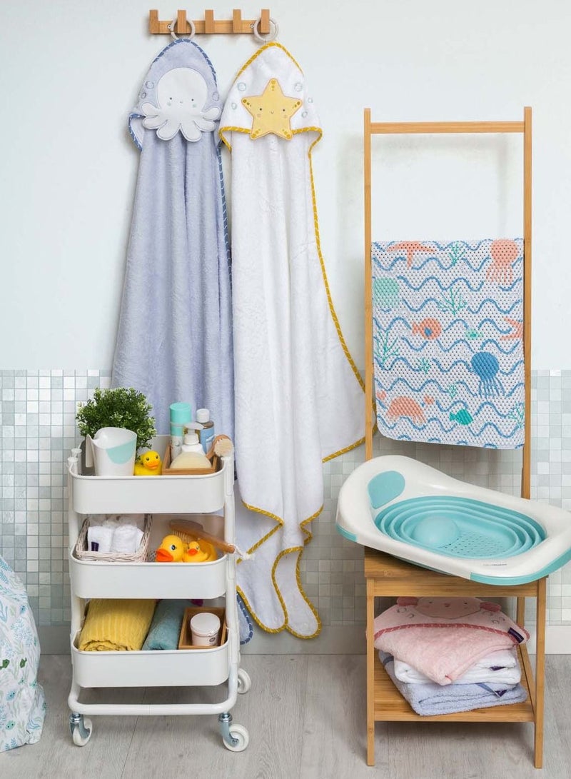 كليفاماما منشفة استحمام للأطفال من بامبو مريلة - أزرق - Image 4