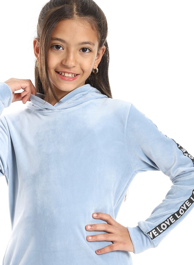 Andora Slip On Hooded Velvet Girls Pajama Set - Image 4