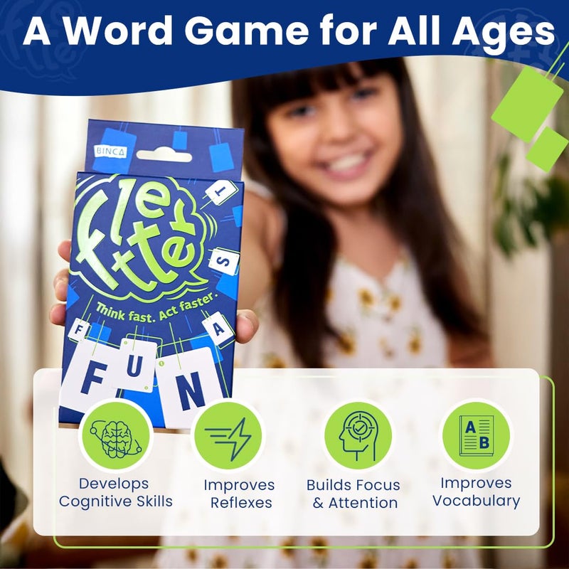 BINCA Fletter - Word Game  Educational Card Games  8 Year Old Girl Birthday Gifts  Fun Fast-Paced Vocabulary Challenge for Game Night  Gifts for Boys & Girls Ages 7  8  9  10 - Image 4