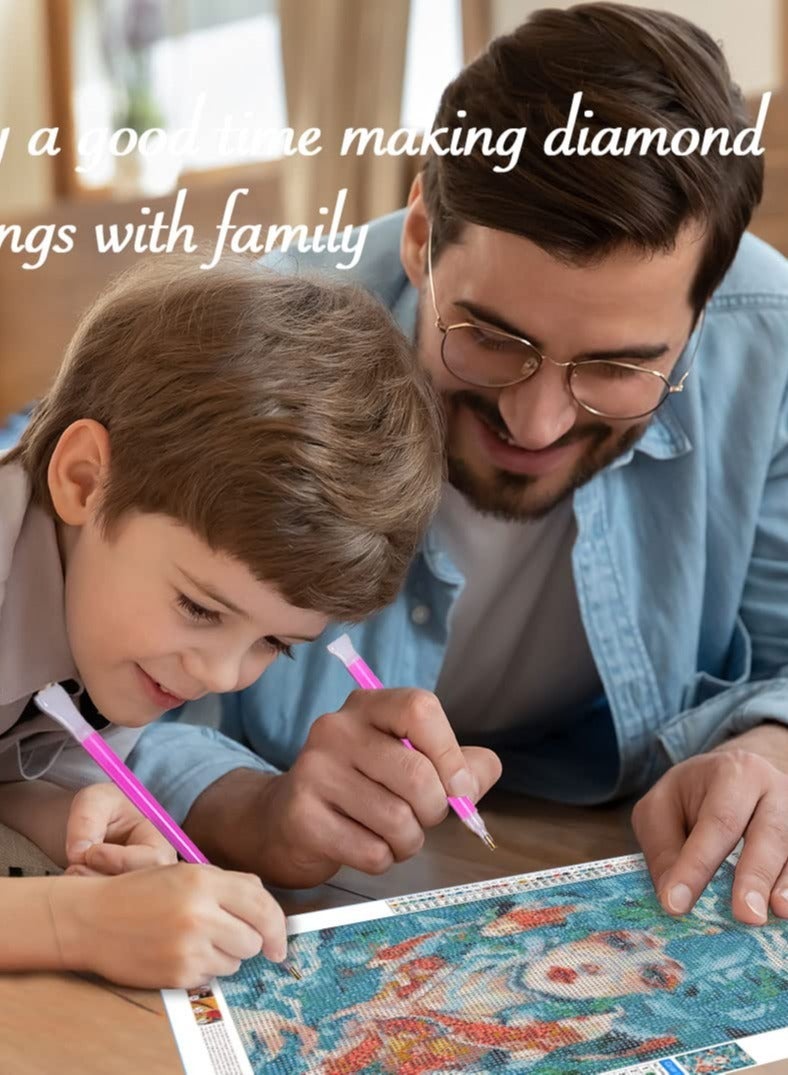 NIBEMINENT Diamond Painting, Art Painting Kits for Adults Kids, Moon Kits, DIY Full Drill Crystal Rhinestone, Home Wall Decor Crafts Perfect Gift Light blue - Image 4