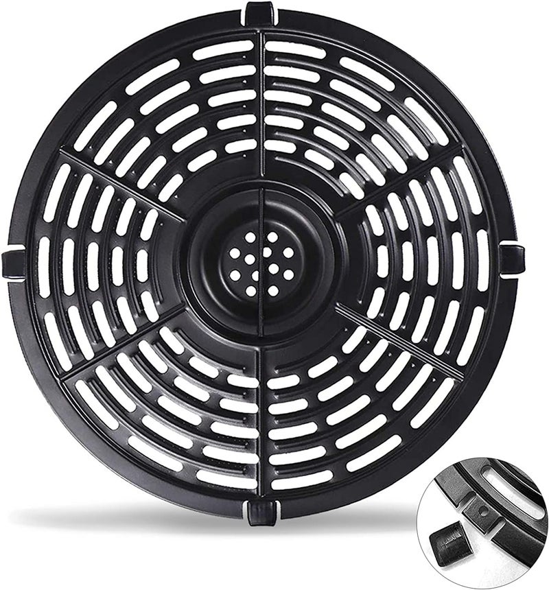 Air Fryer Grill Pan for Power XL 5QT Air fryer 87 5QT Round NonStick Air Fryer Replacement Tray Rack Parts Accessories Crisper Plate Grill Plate for Ultrean Gourmia Air Fryer Dishwasher Safe